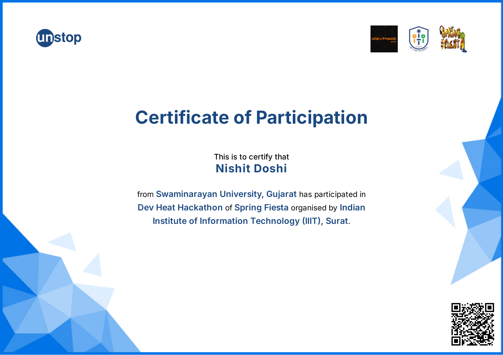 Nishit Doshi | Full Stack Developer Portfolio