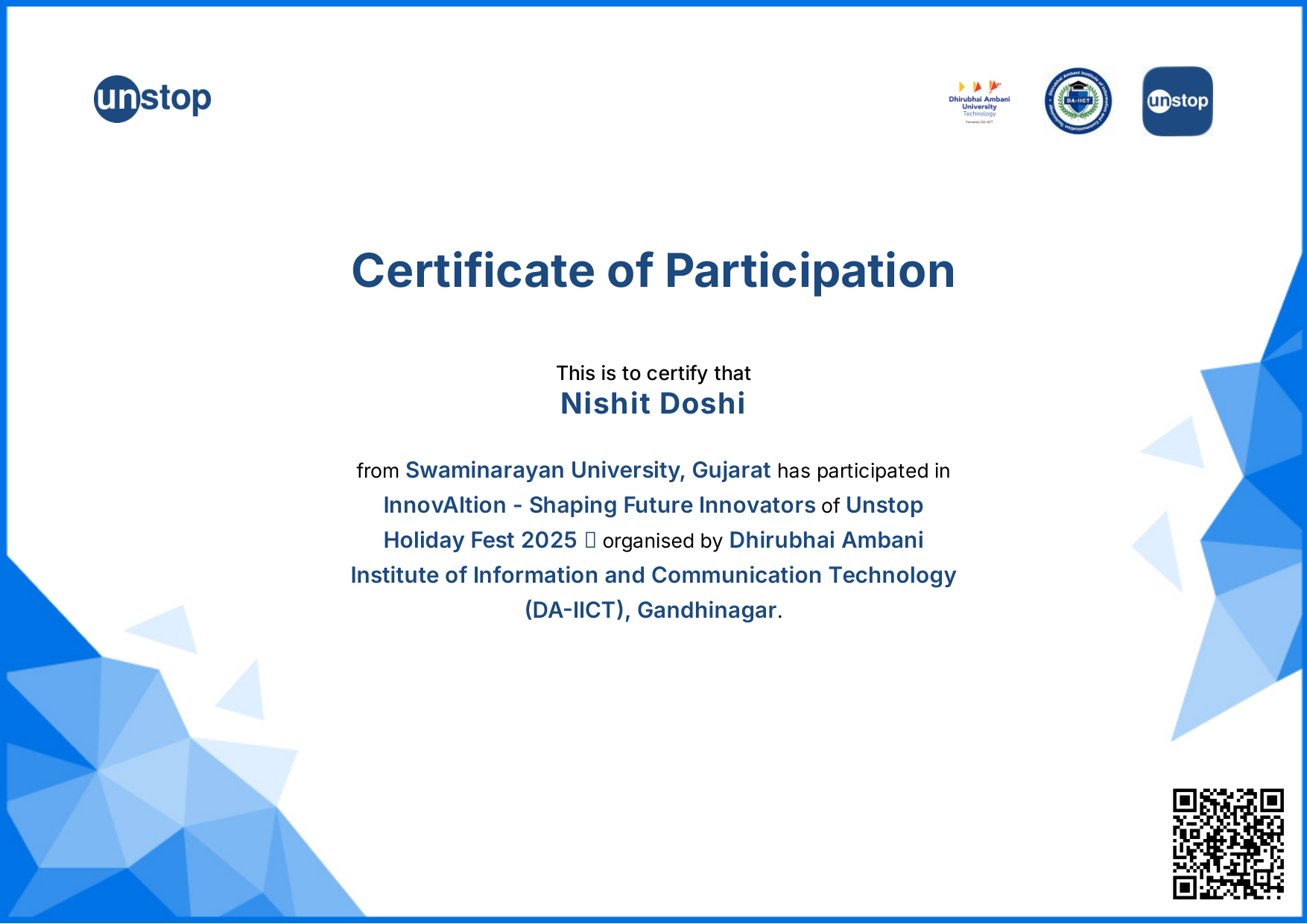 Nishit Doshi | Full Stack Developer Portfolio
